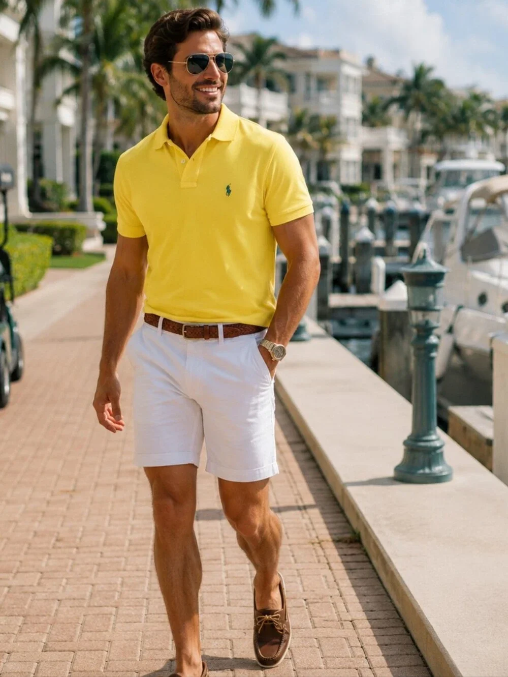 Ralph Lauren Yellow Short Sleeve Polo with Green Pony